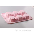 Lebensmittelqualität 6 Cup Flower Silikon Cupcake Mould